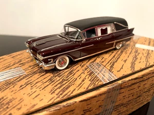 Motor City USA Models 1958 Cadillac Landau Hearse 1/43 MC-82 Maroon Sunset Coach - Picture 1 of 7