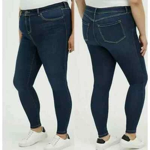 New Torrid Womans 24 Short Plus MidFit Super Skinny Jeans Super Soft Blue NWT - Picture 1 of 9
