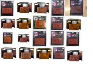 Official NFL Leather Wallet TriFold Embossed Choose Your Team - Picture 1 of 18