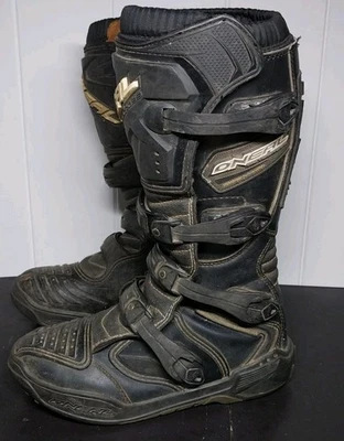 O'Neal MX Black Leather Motocross Boots US Men's 9 EU 42  — 第 1/4 张图片
