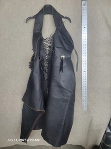 Harley-Davidson Leather Chaps w/ Ltd Eagle Buckle 🦅 Fringe Biker Gear - Bild 1 von 3