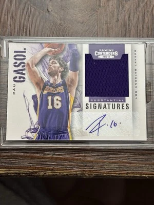2012-13 Panini Contenders - Signatures Materials Pau Gasol #1 /25 (AU, MEM) - Image 1 of 4