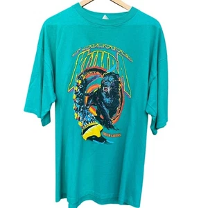 Busch Gardens Vintage I survived Kumba rollercoaster blue teal shirt Size XL - Picture 1 of 5