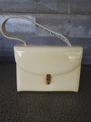 Nicholas Reich Womans 1950s 1960s Handbag Purse Soft Leather Eggshell - Image 1 of 4