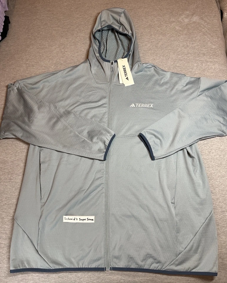 adidas terrex jacket men xxl blue Hooded Full Zip Climawarm JF1492