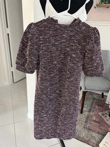 Ann Taylor Factory Sheath Dress Women's Sz 2 Purple Fleck Puff Sleeve - Picture 1 of 7