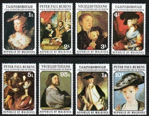 Malediven Briefmarke 682-689 - Gemälde - Bild 1 von 1