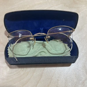 vintage american ao optical 1/10 12k gf 6 Sided Glasses With Case - Picture 1 of 8