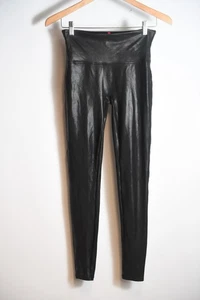 Spanx Kunstleder Leggings schwarz Größe M Schlankmacher hoher Bund formende Hose - Bild 1 von 8