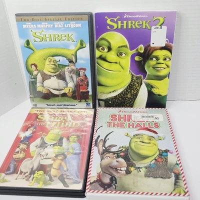Shrek Trilogy Bundle 1, 2, 3 & Xmas  Animated Childrens Movies  DVD Collection - Image 1 of 4