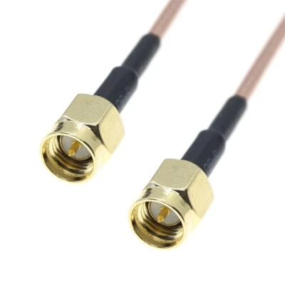 SMA male to SMA male plug connector lot RF Coaxial Pigtail Coax Cable RG316 - Image 1 of 2