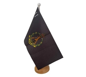 Royal Australia Regiment 2 RAR Table Desk Flag Wooden Base & Pole Army Military - Picture 1 of 5