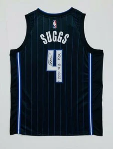 Maglietta nera Orlando Magic JALEN SUGGS autografata ""2021 #5 a scelta"" FANATICS - Foto 1 di 5