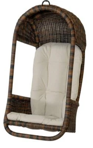 Hängesessel/ Hängeschaukel/ Schaukel aus Natur-Rattan (Zebrano, mit Polster) - Bild 1 von 6