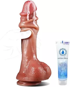 Dildo Iper Realistico Ventosa Pelle Morbido Flessibile 23 CM Fallo per donna - Foto 1 di 7