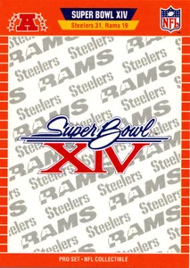 PRO-SET SUPER-BOWL XIV INSERT RAMS vs STEELERS - Picture 1 of 1