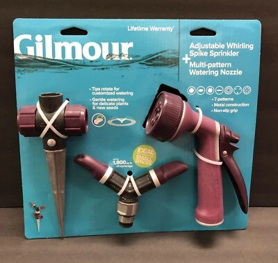 Gilmour Adjustable Whirling Spike Sprinkler with 7 Pattern Watering Nozzle - Image 1 of 4