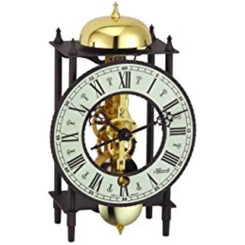 Hermle 23001000711 Bonn Mechanical Skeleton Table Clock, Brass Cover
