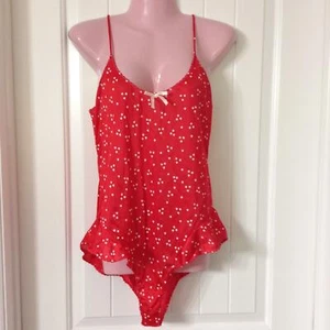 Vintage Undercover Wear Body Suit Teddy Women's Small Red with White Stars - Picture 1 of 4