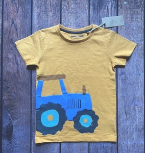Boy’s Size 5-6 Years Next UK Yellow Tractor Farm Short Sleeve T-Shirt - Picture 1 of 1