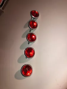 BICYCLE REFLECTOR JEWELS RED DIAMOND CUT BRILLIANT LICENSE PLATE BOLTS 10 PIECE - Picture 1 of 5