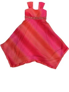 Big Girls Pink & Orange Hombre Tulle Tank Top Holiday Party Flower Girl Dress 8 - Picture 1 of 1