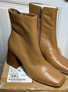 Leather Ankle Boots Brown Size 10M US - Style Similar To The MM6 Maison Margiela - Picture 1 of 7