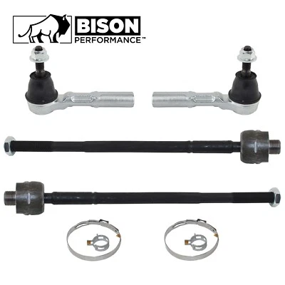 Bison Performance 4pc Inner Outer Steering TieRod End Kit For Chevy Olds Pontiac - Imagem 1 de 2