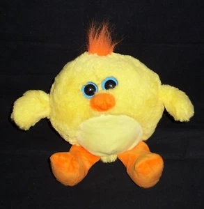 10" Animal Adventure Yellow Orange Duck Chick Plush Round Big Blue Eyes Stuffed - Picture 1 of 1
