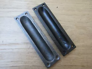 130mm Slim cast iron FLUSH RECESSED SLIDING DOOR INSET SLIDING HANDLE - Picture 1 of 3