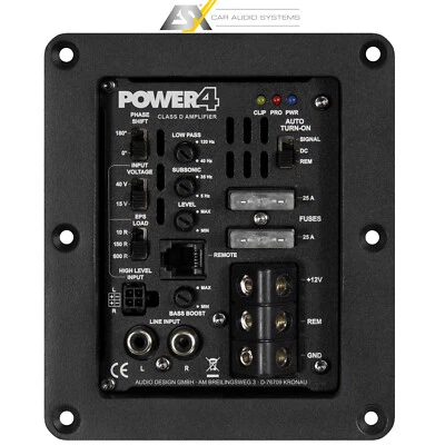 ESX Power4 1-Kanal 460 W 4 Ohm Einbau-Verstärker Endstufe für Subwoofer-Gehäuse - Bild 1 von 2