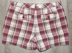 SONOMA LIFE STYLE SIZE 8 NICE STRETCHY LADIES CASUAL CHECKED PLAID SHORTS - Picture 1 of 5