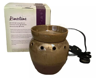 Scentsy LIMESTONE Mid Size Plug In Wax Warmer Brown NIB With 3 Scented  Melts - Image 1 of 3