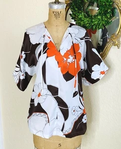 Mark Christopher NANI of Hawaii Floral Bluse Top I Vintage 60er ? Designer I S - Bild 1 von 11