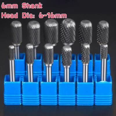 6mm Shank Carbide Rotary File Burr Tungsten Cutter Grinding Shank Drill Bit Head - Image 1 of 4