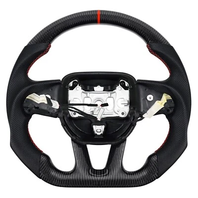 LOSCHEN Real Carbon Fiber Steering Wheel For Dodge Challenger SRT 2015+ w/Heated - Image 1 of 4