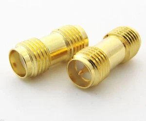 Lot Gold SMA RP-Female ( Male Pin ) to SMA Female RF Coaxial Adapter Connectors - Picture 1 of 9