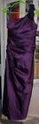 David's Bridal Damska piękna fioletowa sukienka. Jedno ramię z kwiatem rozmiar 10