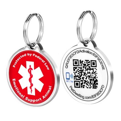 Etiqueta inteligente QR y NFC ESA para vivienda de mascotas - Alerta de escaneo instantáneo - Perfil de mascota en línea Foto 1 de 4