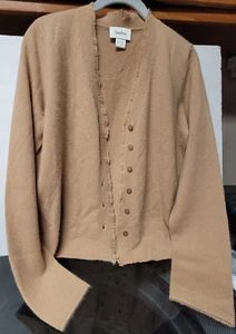 Suéter Neiman Marcus 100 % cachemir flecos cuello en V - Imagen 1 de 5