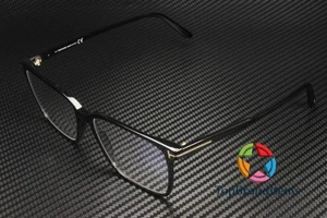 TOM FORD FT5696-B 001 Rectangular Shiny Black Demo Lens 54 mm Men's Eyeglasses - Picture 1 of 6