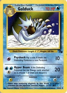 Pokémon Golduck Fossil Unlimited 35/62 Uncommon Light Play LP Card Scan Vintage - Picture 1 of 2
