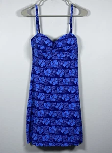 Tommy Bahama Mujer Talla S Brolly Playa Espuma Copa Spa Vestido de Natación Azul Floral - Imagen 1 de 6