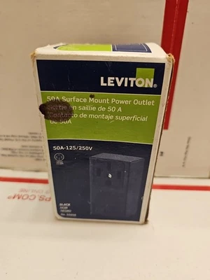 Leviton 061-5505 3-Pole 4-Wire Grounding Power Outlet Surface Mount 50A-125/250 - Image 1 of 4