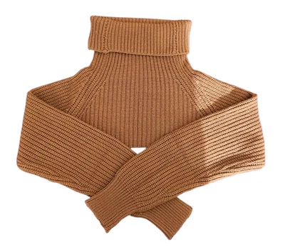 Винтажный Фиолетовый укороченный шерсти Valentino джинсы шерсти вязаный свитер Sz. L - Изображение 1 из 4