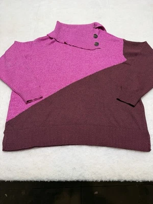 Suéter pulôver Lane Bryant clássico gola redonda tamanho 18/20 rosa borgonha - Imagem 1 de 4