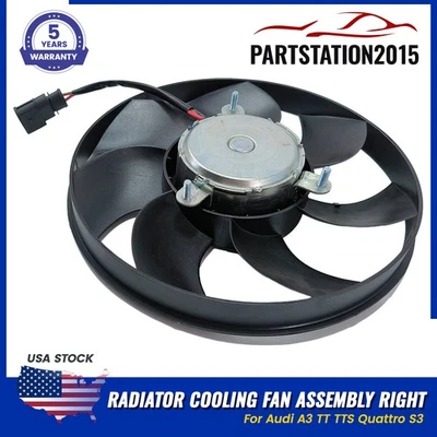 Conjunto de ventilador de refrigeración del radiador derecho para Audi A3 TT TTS Quattro S3 5Q0959455AH Foto 1 de 4