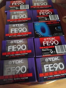 cassette tapes leer neu x10 tdk fe90 bush all sealed - Bild 1 von 3