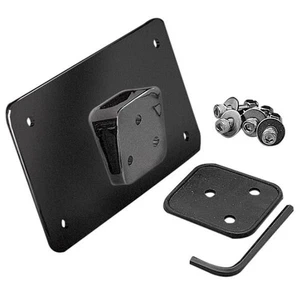Black Laydown Licence/Number Plate Holder fits Harley Mount or Custom Bike - Picture 1 of 5