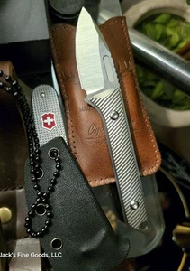 🌟LINE-MILLED Ti! GRIFFIN KNIFE CO FIXED BLADE BELT-SATIN MAGNACUT, KYDEX SHEATH - Picture 1 of 24